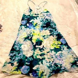 Cynthia Rowley multicolored dress with pockets, size 6, 100% silk